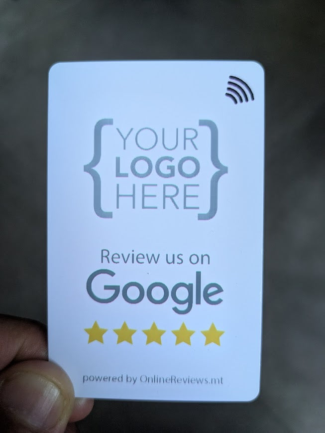 Google Review Card - Custom Logo (NFC Tap & QR Scan)