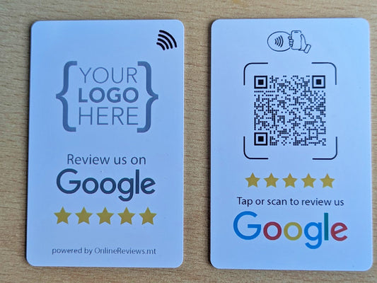 Google Review Card - Custom Logo (NFC Tap & QR Scan)